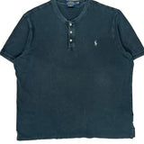 Polo By Ralph Lauren Faded Henley Polo Shirt - XL Blue Cotton