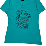 Free Spirit Harley Davidson T-Shirt - Medium Blue Cotton