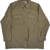 Dickies Shirt - 2XL Khaki Polyester Blend