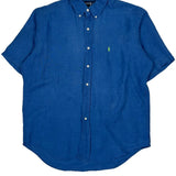 Blake Ralph Lauren Short Sleeve Shirt - Medium Blue Linen