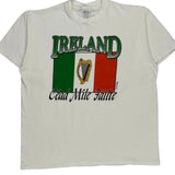 Single Stitch Ireland Unbranded Graphic T-Shirt - 2XL White Cotton