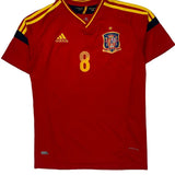Spain National Team Adidas 2011-13 Home Xavi Football Shirt - XL Red Polyester