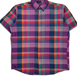 Gant Checked Short Sleeve Shirt - Large Multicoloured Cotton Blend