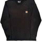 Carhartt Long Sleeve T-Shirt - Small Black Cotton