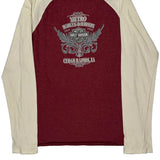 Metro, Cedar Rapids, Ia Harley Davidson Graphic Long Sleeve T-Shirt - Small Cream Cotton