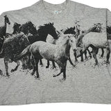 Cropped Unbranded Graphic T-Shirt - XL Gray Cotton