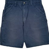 Carhartt Double Knee Carpenter Shorts - 34W 11L Navy Cotton