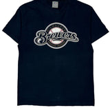 Milwaukee Brewers Majestic Mlb T-Shirt - Large Navy Cotton