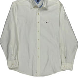 Tommy Hilfiger Slim Fit Shirt - Large White Cotton