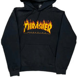 Skateboarding Thrasher Graphic Hoodie - Small Black Cotton