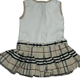Age 3M Burberry Checked Dress - XS White Cotton