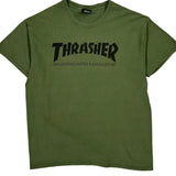 Thrasher Graphic T-Shirt - Large Green Cotton