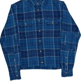 Cropped Polo By Ralph Lauren Checked Flannel Shirt - Small Blue Cotton