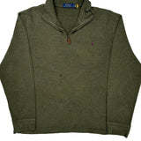 Polo By Ralph Lauren 1/4 Zip - Large Green Cotton