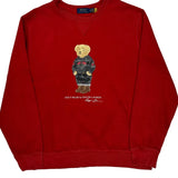Polo Bear Polo By Ralph Lauren Graphic Sweatshirt - XL Red Cotton