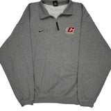 Nike College 1/4 Zip - XL Grey Cotton