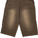 Raiders Baggy Carpenter Shorts - 38W 15L Brown Cotton