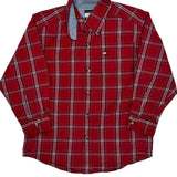 Age 5 Tommy Hilfiger Checked Flannel Shirt - Small Red Cotton