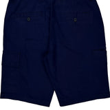 Unbranded Cargo Shorts - 34W 10L Navy Polyester Blend