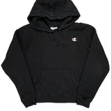 Reverse Weave Champion Hoodie - Large Black Cotton