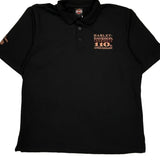 Harley Davidson Graphic Polo Shirt - 2XL Black Cotton Blend