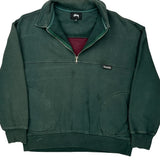 Stussy Collared Rugby Shirt - Small Burgundy Cotton