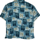 Island Blue Hawaiian Shirt - Large Blue Viscose