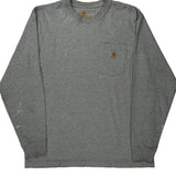 Original Fit Carhartt Long Sleeve T-Shirt - Large Grey Cotton