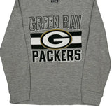 Age 10-12 Nfl Green Bay Packers Long Sleeve T-Shirt - Medium Gray Cotton