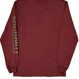 Carhartt Spellout Long Sleeve T-Shirt - Small Burgundy Cotton