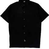 Dickies Short Sleeve Shirt - Large Black Cotton