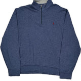 Polo By Ralph Lauren 1/4 Zip - XL Blue Cotton Blend