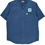Robinson Carhartt Short Sleeve Shirt - Large Blue Cotton