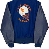 Lake Zurich Flames Rennoc Football Varsity Jacket - Medium Blue Wool Blend