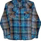 True Religion Checked Flannel Shirt - XL Blue Cotton