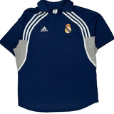 Real Madrid Adidas 2000-01 Training Football Shirt - Large Navy Polyester