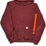 Carhartt Spellout Hoodie - XL Burgundy Cotton