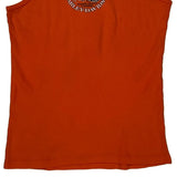 Rocky Mountain Harley Davidson Graphic Tank Top - Large Orange Cotton