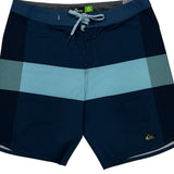 Highline Quiksilver Striped Sport Shorts - 32W 10L Navy Elastane