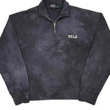 Polo By Ralph Lauren Tie-Dye 1/4 Zip - Large Gray Cotton