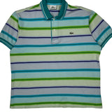 Lacoste Striped Polo Shirt - Large Multicoloured Cotton