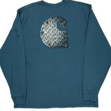 Carhartt Long Sleeve T-Shirt - Large Blue Cotton