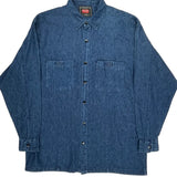 Wrangler Denim Shirt - Large Blue Cotton