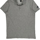 Adidas Polo Shirt - Large Grey Cotton
