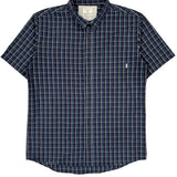 Quiksilver Checked Short Sleeve Shirt - XL Blue Cotton