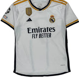 Real Madrid Adidas 2023-24 Vini Jr Home Football Shirt - Small White Polyester