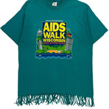 Aids Walk Wisconsin Fruit Of The Loom Single Stitch T-Shirt - Large Green Cotton