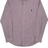 Slim Fit Polo By Ralph Lauren Checked Shirt - Large Red Cotton