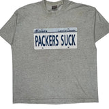 Packers Suck Fruit Of The Loom Graphic T-Shirt - 2XL Gray Cotton Blend