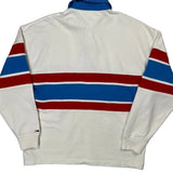 Spellout Tommy Jeans Striped Rugby Shirt - Small White Cotton